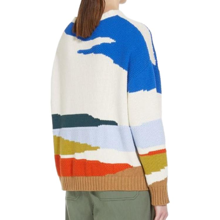 Purchase (W) 위켄드 막스마라 레터 프린트 크루넥 긴팔 스웨터 멀티컬러 2353662039600-001