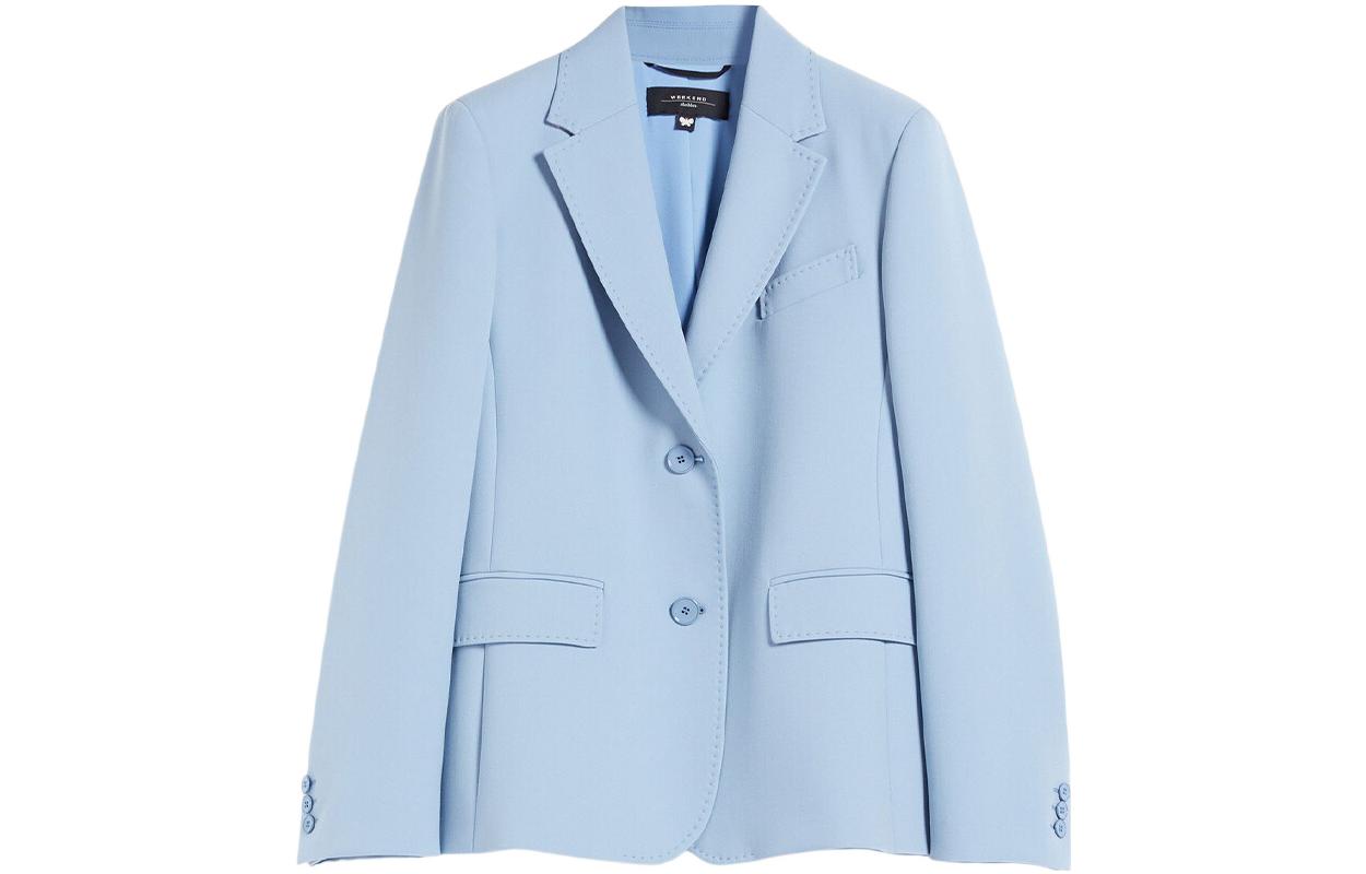 Order (W) WEEKEND MaxMara 浅蓝色简约单排扣休闲西装外套. 5041023706