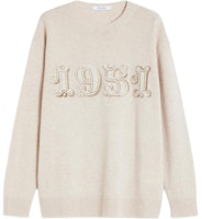 (Women) WEEKEND MaxMara Light Gray Digit Print Crewneck Sweater Long Sleeve 1366224206-026 (Women) WEEKEND MaxMara Light Gray Digit Print Crewneck Sweater Long Sleeve 1366224206-026