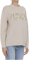 Shop (W) WEEKEND MaxMara 淺灰色數字印花長袖圓領毛衣 1366224206-026