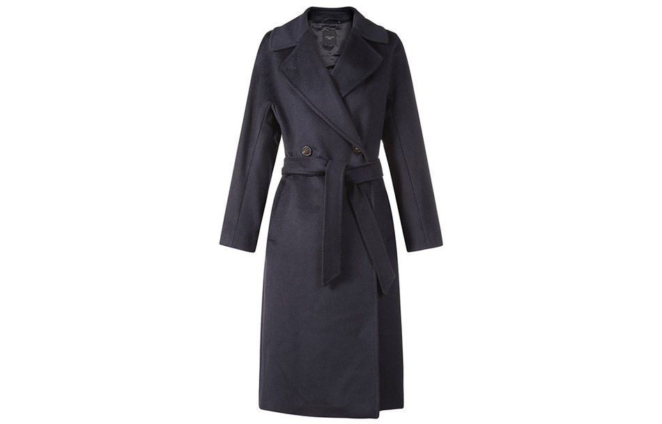 (Women) WEEKEND MaxMara  Mid-Length Wool Coat Navy Blue 5016021306010-RESINA
