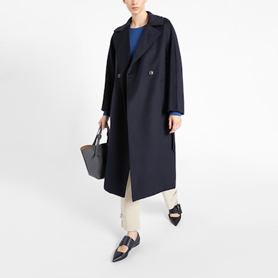 (W) WEEKEND MaxMara 中长款羊毛大衣 海军蓝 5016021306010-RESINA Shop (W) WEEKEND MaxMara 中长款羊毛大衣 海军蓝 5016021306010-RESINA