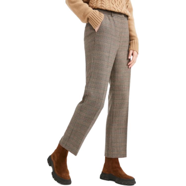 Purchase (W) Celana Panjang Casual Lurus Mid-Rise Plaid WEEKEND MaxMara Coklat. 5136040306001