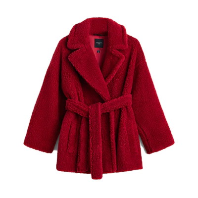 (Women) WEEKEND MaxMara Red Leather Jacket with Belt. 5081012706012