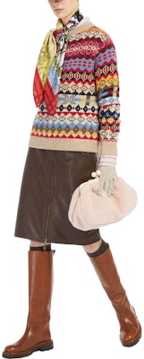 (W) WEEKEND MaxMara Sweater Merah Berjalur Campuran Bulu Alpaka. 5366192306003-ROTONDO Lookbook (W) WEEKEND MaxMara Sweater Merah Berjalur Campuran Bulu Alpaka. 5366192306003-ROTONDO