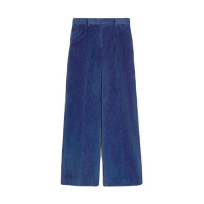 (Women) WEEKEND MaxMara Relaxed Fit Wide-Leg Casual Pants Blue. 2351360433600-007