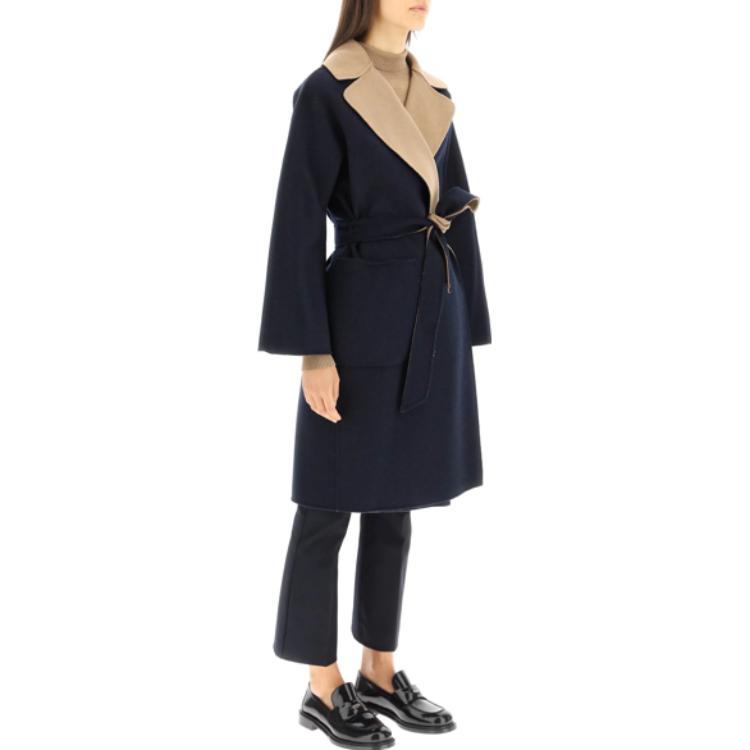(Women) WEEKEND MaxMara  Reversible Belted Coat Navy Blue Dual-Tone 50160429600-014 圖 4