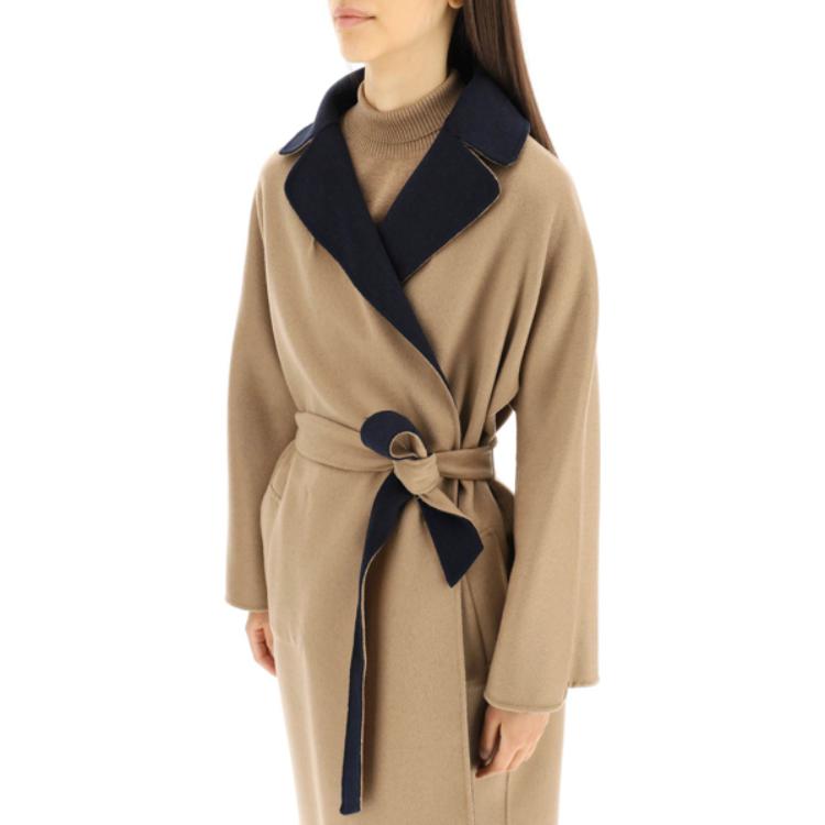 (Women) WEEKEND MaxMara  Reversible Belted Coat Navy Blue Dual-Tone 50160429600-014 圖 5