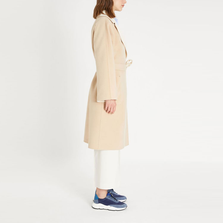 Details for (W) WEEKEND MaxMara 可翻转羊毛大衣带标志 - 米色 5016031906013