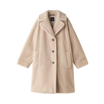 (Women) WEEKEND MaxMara Solid Beige Long Sleeve Single-Breasted Coat. 2350161533-600