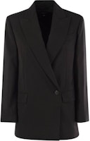 (Women) WEEKEND MaxMara Solid Black Single-Breasted Long Sleeve Blazer 2425046061600-002 (Women) WEEKEND MaxMara Solid Black Single-Breasted Long Sleeve Blazer 2425046061600-002
