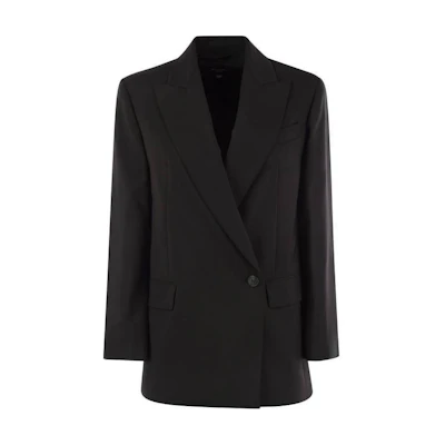 (Women) WEEKEND MaxMara Solid Black Single-Breasted Long Sleeve Blazer 2425046061600-002