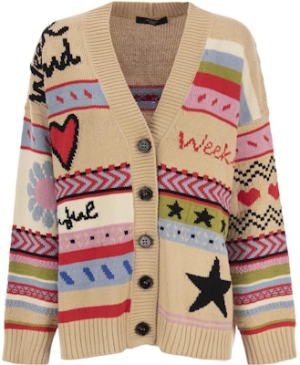 (W) WEEKEND MaxMara V领图案纽扣开衫毛衣 米色 2353460639600001 Order (W) WEEKEND MaxMara V领图案纽扣开衫毛衣 米色 2353460639600001