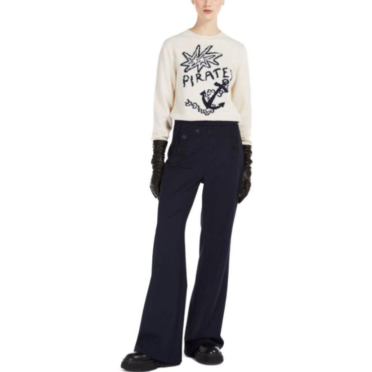 Lookbook (W) 週末マックスマーラ 白 グラフィックプリント 長袖セーター 53662033-001