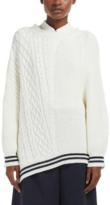 (W) WEEKEND MaxMara Sweater Jalur Putih Asimetri Rib Trim Knit. 5366162906018-EBURNEA Shop (W) WEEKEND MaxMara Sweater Jalur Putih Asimetri Rib Trim Knit. 5366162906018-EBURNEA