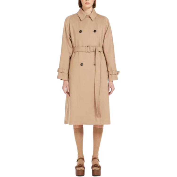 Shop (W) WEEKEND MaxMara羊毛双排扣腰带风衣-骆驼色 5026013906-002