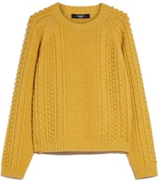 (Women) WEEKEND MaxMara Yellow Wool Yarn Pullover Sweater Round Neck Long Sleeve 5366163306-017 (Women) WEEKEND MaxMara Yellow Wool Yarn Pullover Sweater Round Neck Long Sleeve 5366163306-017