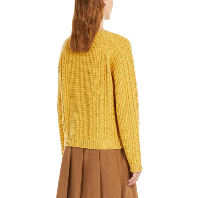 Shop (W) WEEKEND MaxMara Kuning Baju Sejuk Wool Lengan Panjang Leher Bulat 5366163306-017