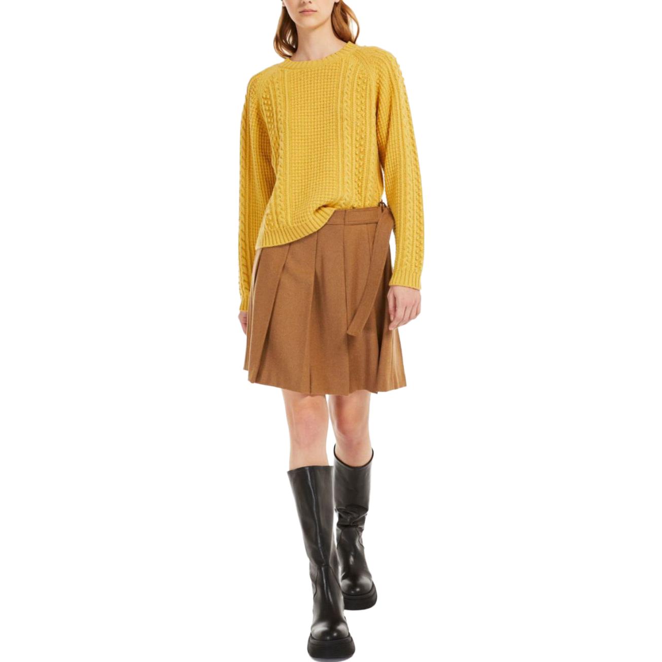 Details for (W) WEEKEND MaxMara Kuning Baju Sejuk Wool Lengan Panjang Leher Bulat 5366163306-017