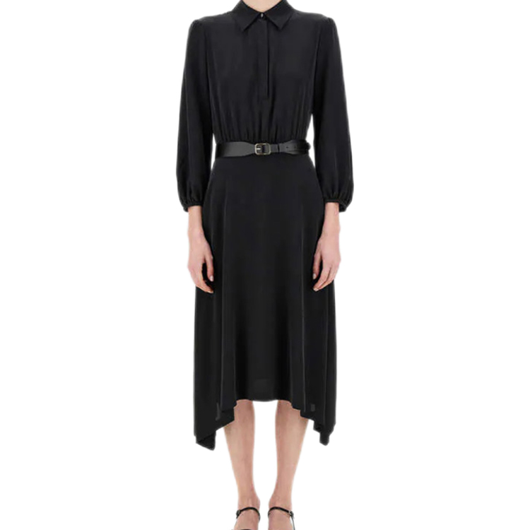 Lookbook (W) ウィークエンド マックスマーラ アシンメトリー Aライン 長袖ドレス ブラック レディース 6226111906002-BIKINI