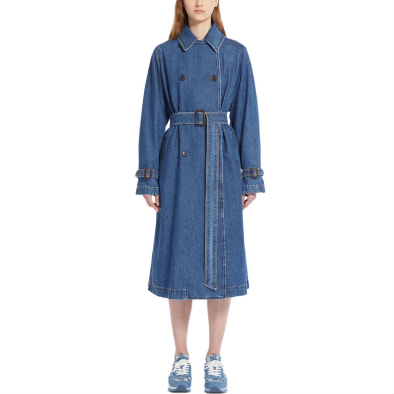 Shop (W) WEEKEND MaxMara Blasy 雙排扣藍色風衣外套 5011044106002-BLASY