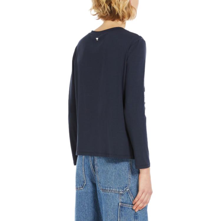 Purchase (W) 週末 MaxMara Calamai 系列花卉絲質長袖上衣 深藍色 5941054106005-CALAMAI