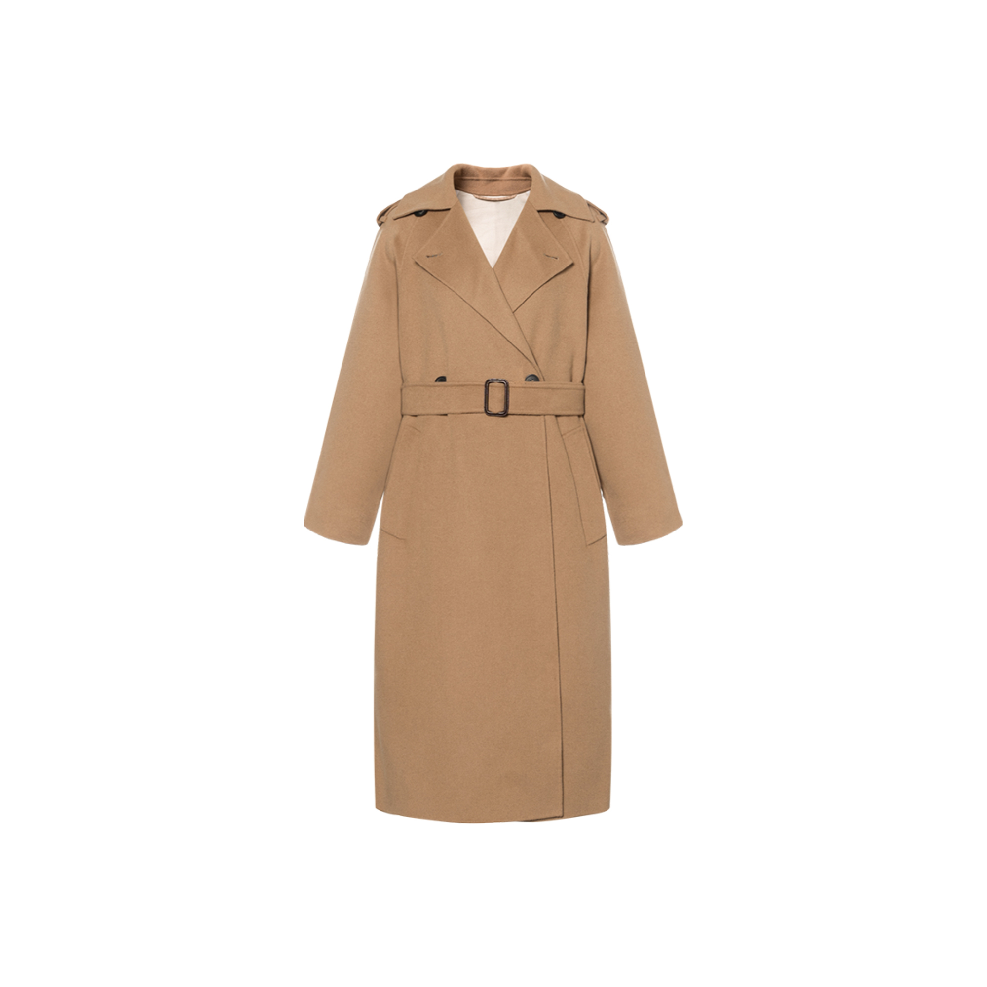 (Women) WEEKEND MaxMara Cobalto  Camel Belted Long Sleeve Coat. 5011013706058-COBALTO