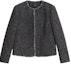 Buy (W) WEEKEND MaxMara Delfimo Tweed Jaket Cropped Wanita Abu-Abu. 5916011906001-DELFINO