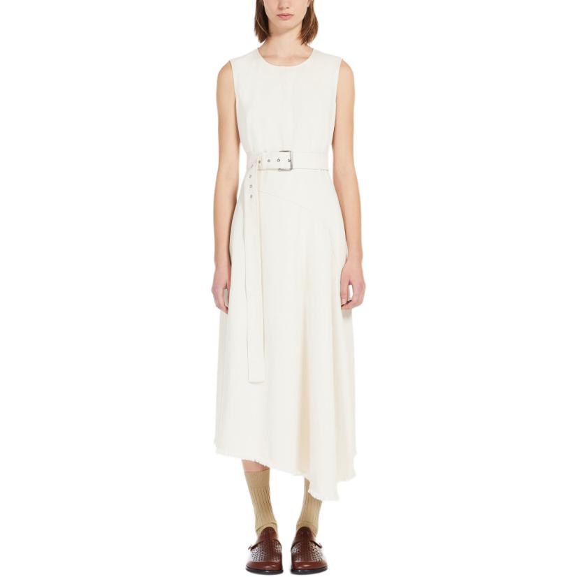 Shop (W) WEEKEND MaxMara Durata 無袖棉質丹寧中長洋裝 女款 白色 5226054106001-DURATA