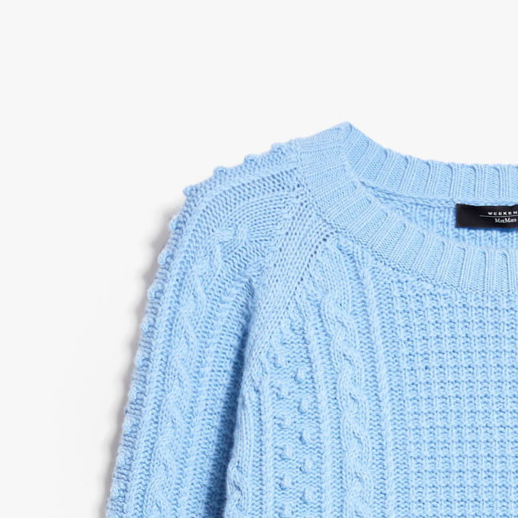 Sizing (W) WEEKEND MaxMara Elid 蓝色休闲针织套头衫毛衣 5366163306015-ELID