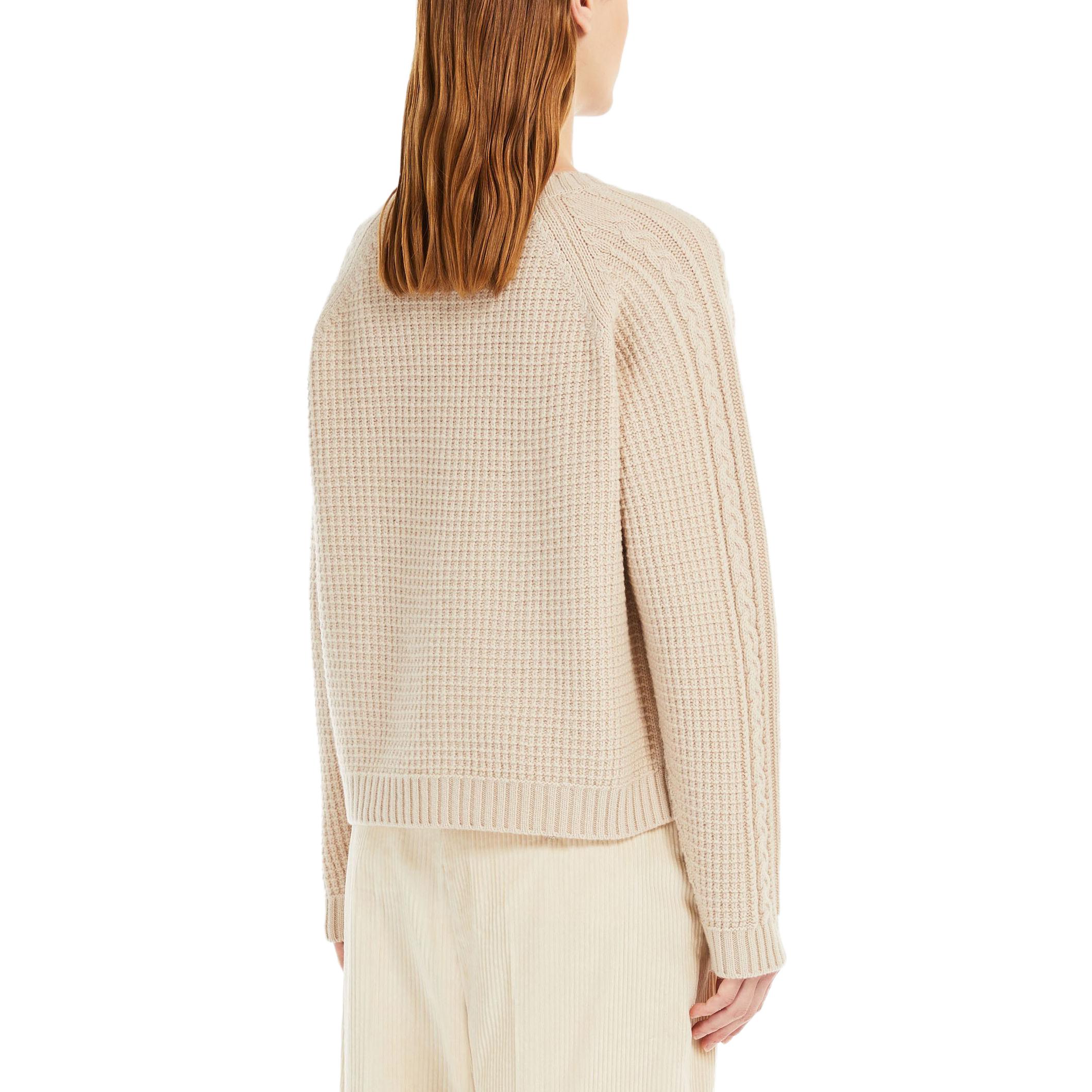 Purchase (W) WEEKEND MaxMara Elid Sweater Wanita Khaki Lengan Panjang Leher Bulat. 5366163306002-ELID