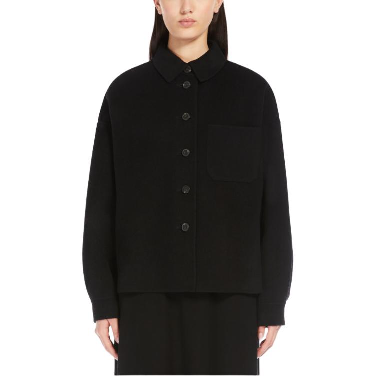 Lookbook (W) WEEKEND MaxMara Emiro Jaket Hitam Wanita Potongan Lurus. 5086044106013-EMIRO