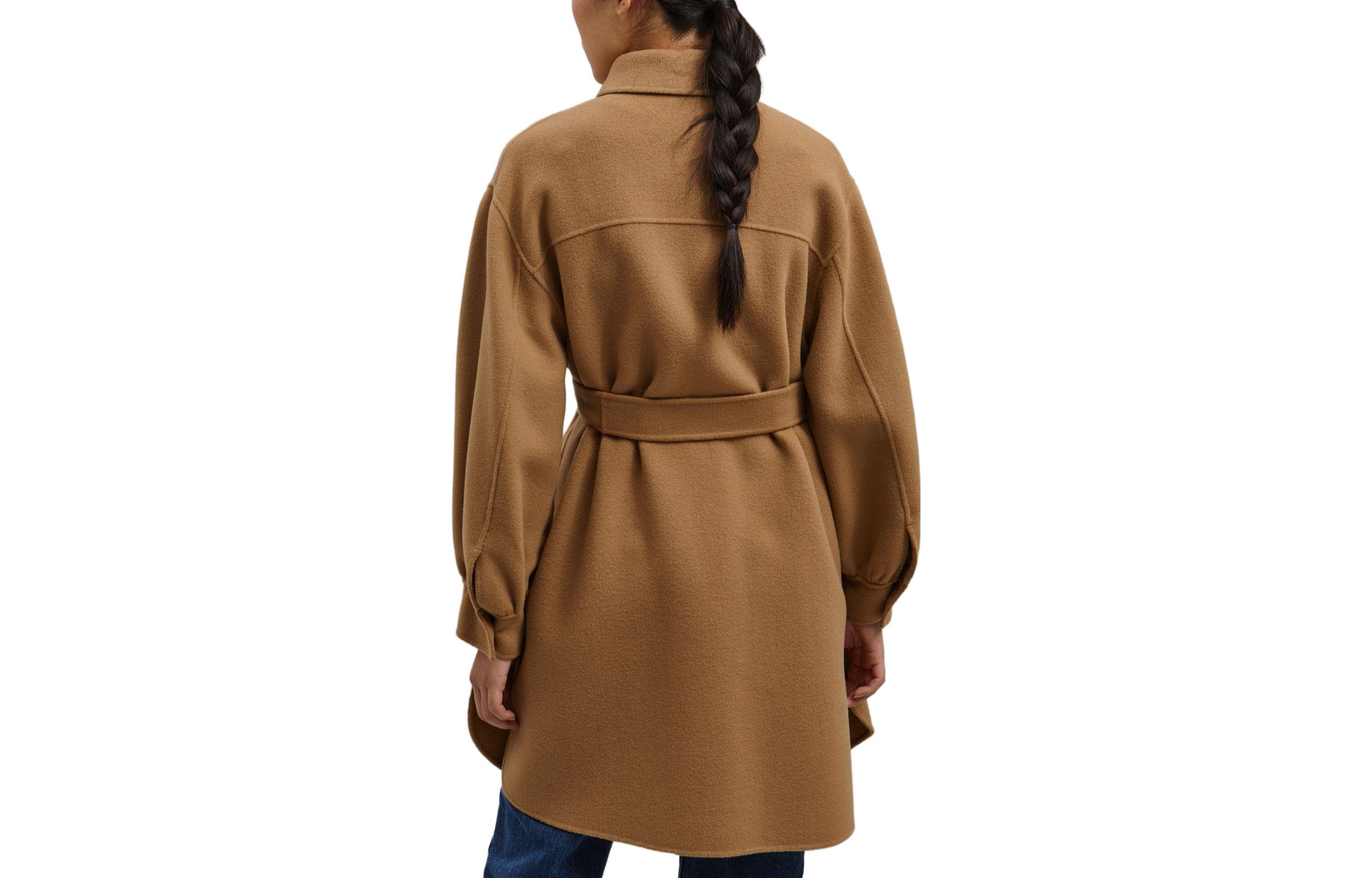 Lookbook (W) WEEKEND MaxMara Fariseo 棕色单排扣长款大衣 5016012906016-FARISEO