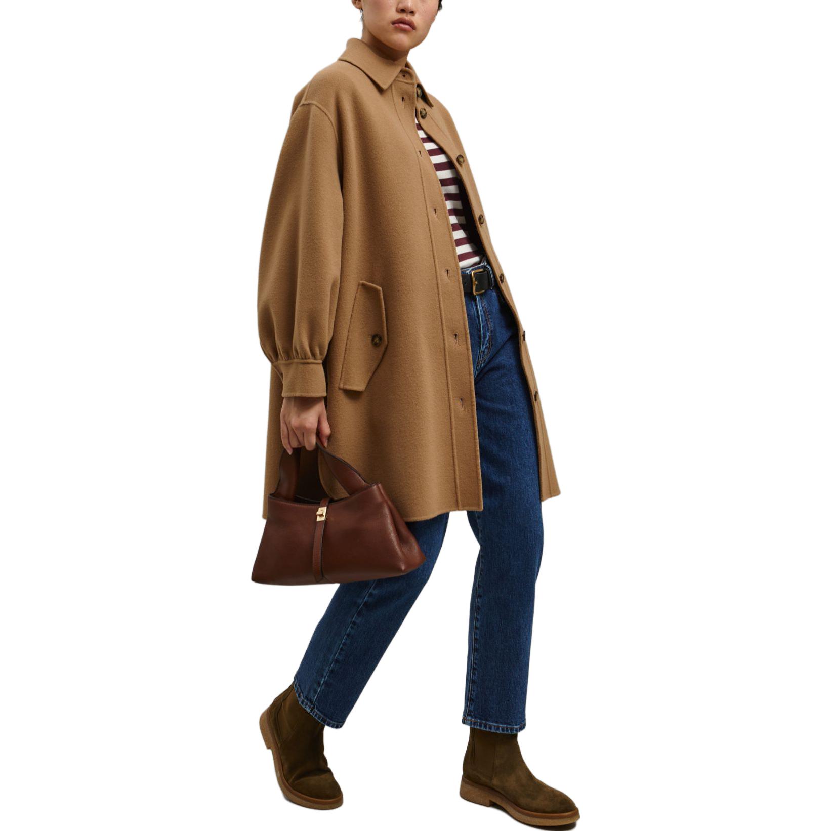 Shop (W) WEEKEND MaxMara Fariseo 棕色单排扣长款大衣 5016012906016-FARISEO