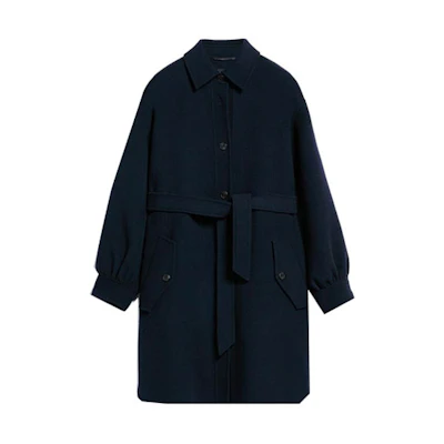 (Women) WEEKEND MaxMara Fariseo Blue Long Sleeve Button-Up Coat for Women. 5016012906015-FARISEO