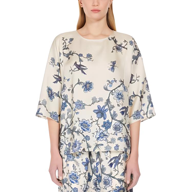 Lookbook (W) 위켄드 막스마라 필리포 올오버 프린트 라이트 블루 티셔츠. 5116014106002-FILIPPO