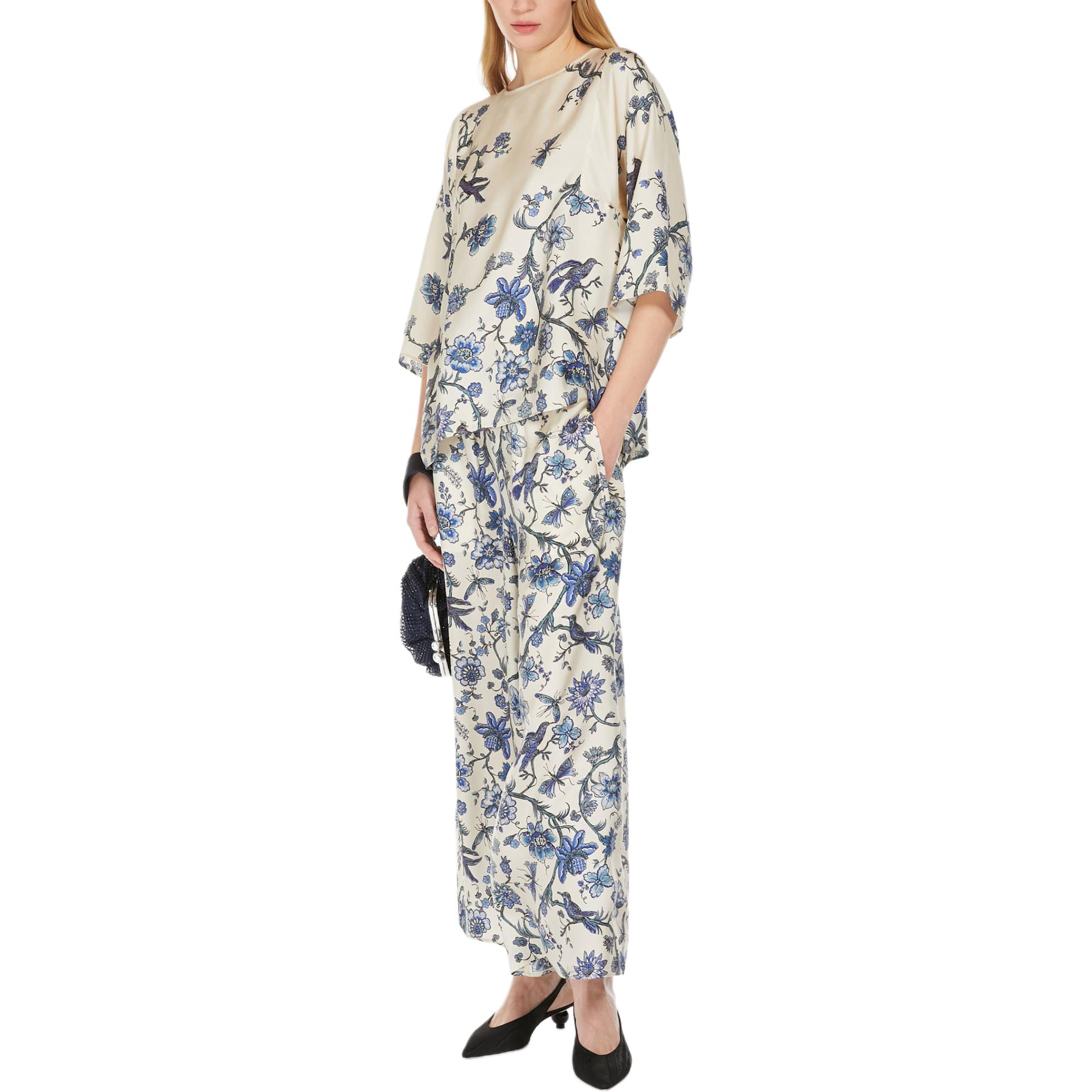 Details for (W) 위켄드 막스마라 필리포 올오버 프린트 라이트 블루 티셔츠. 5116014106002-FILIPPO