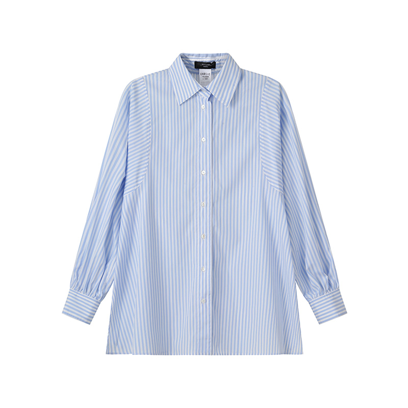 (Women) WEEKEND MaxMara Fufy Striped Print Long-Sleeve Shirt Women’s Light Blue 1511105106034-FUFY