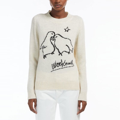 (W) WEEKEND MaxMara FW22 Alpaca Cotton Putih Sweater WE5366132906-005 Shop (W) WEEKEND MaxMara FW22 Alpaca Cotton Putih Sweater WE5366132906-005