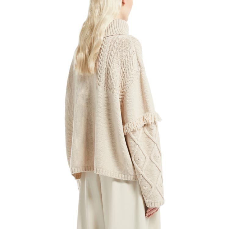 Shop (W) WEEKEND MaxMara FW22 Beige Turtleneck Pullover Sweater Rajut. 5366222306-AEDO