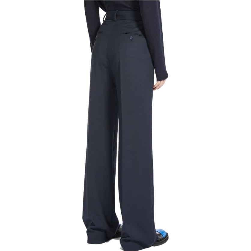 Shop (W) WEEKEND MaxMara ブラックプリーツ ストレートレッグ カジュアルパンツ FW23 5136053306-001