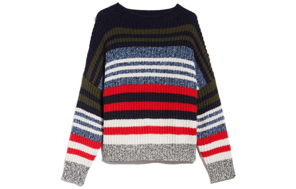 Order (W) WEEKEND MaxMara 2023秋冬 海军蓝条纹羊毛针织套头毛衣. 5366103306-015