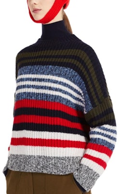 (W) WEEKEND MaxMara 2023秋冬 海军蓝条纹羊毛针织套头毛衣. 5366103306-015 Shop (W) WEEKEND MaxMara 2023秋冬 海军蓝条纹羊毛针织套头毛衣. 5366103306-015