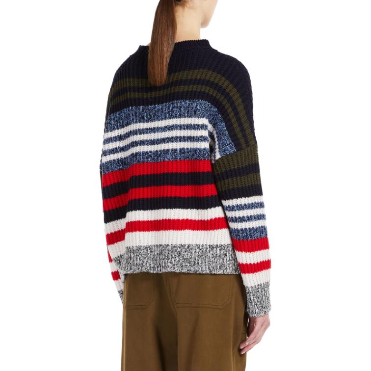 Purchase (W) WEEKEND MaxMara 2023秋冬 海军蓝条纹羊毛针织套头毛衣. 5366103306-015