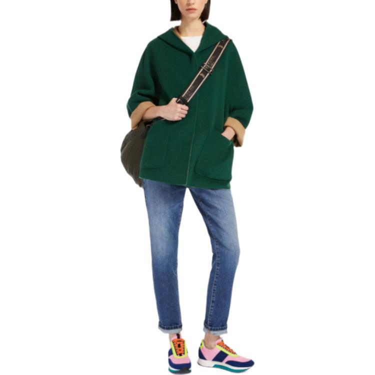 Lookbook (W) WEEKEND MaxMara Jaket Hoodie Minimalis Hijau Grana 5086032906011-GRANA