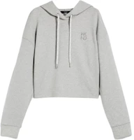 (Women) WEEKEND MaxMara Grey Hoodie with Embroidered Logo, Casual and Loose Fit 5921014106 (Women) WEEKEND MaxMara Grey Hoodie with Embroidered Logo, Casual and Loose Fit 5921014106
