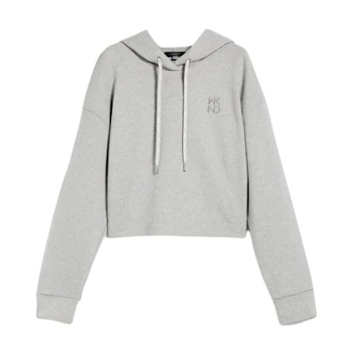 (Women) WEEKEND MaxMara Grey Hoodie with Embroidered Logo, Casual and Loose Fit 5921014106