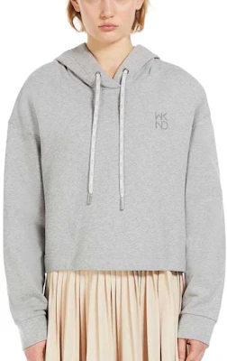 (W) WEEKEND MaxMara 灰色刺繡Logo連帽衫,休閒寬鬆版型 5921014106 Shop (W) WEEKEND MaxMara 灰色刺繡Logo連帽衫,休閒寬鬆版型 5921014106