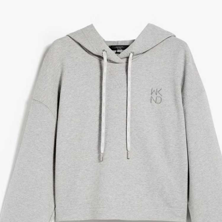 Details for (W) WEEKEND MaxMara 灰色刺繡Logo連帽衫，休閒寬鬆版型 5921014106