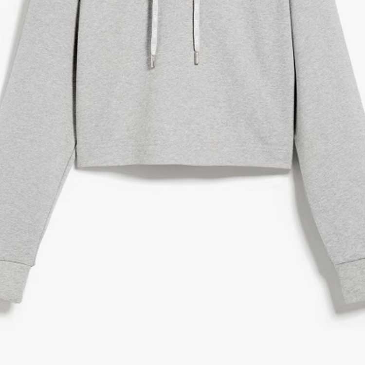 Sizing (W) WEEKEND MaxMara 灰色刺繡Logo連帽衫，休閒寬鬆版型 5921014106